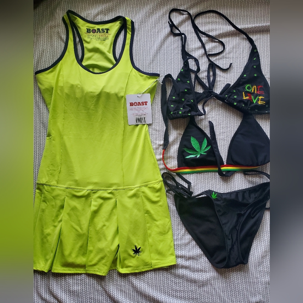 Neon Green Women's Swim Dress